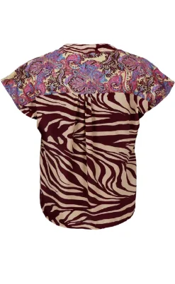 Black Colour Bluse - Luna Andra - Royal Berry Mix
