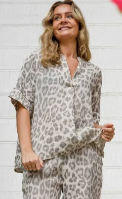 Black Colour Bluse - Melina - Natural Leo