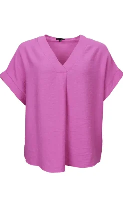 Black Colour Bluse - Samos - Pink