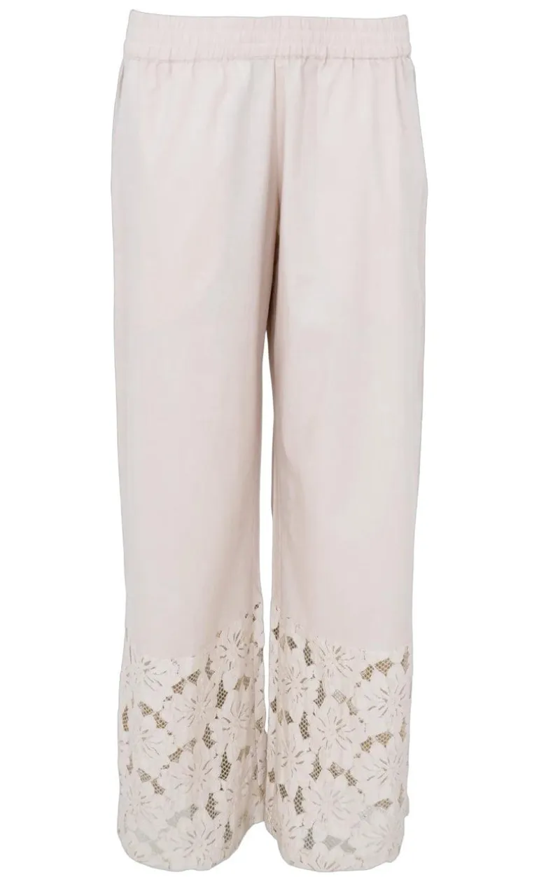 Black Colour Bukser - Nelly Flower - Champagne