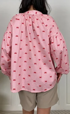 Black Colour Skjorte - Witty - Pink Bow