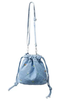 Black Colour Taske - Tulip - Lt. Denim Blue