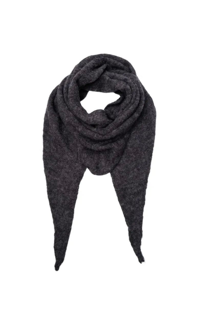 Black Colour Tørklæde - Dell Medium - Dk. Grey Melange