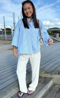 Continue Skjorte - Klara - Blue Stripe