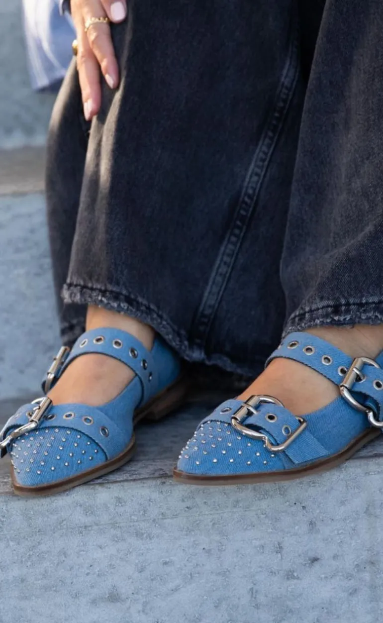 Copenhagen Shoes Ballerinaer - Future Vibes - Blue Denim
