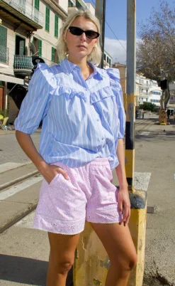 Cras Bluse - Ellen - Blue Pink Stripe