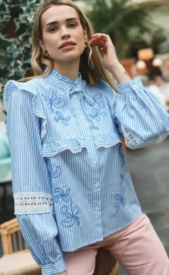 Cras Skjorte - Cody - White Blue Stripe