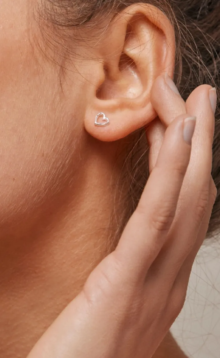 Enamel Copenhagen Øreringe - Studs Heart - Silver Colour