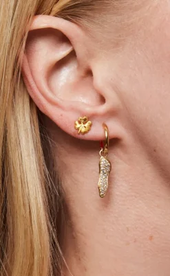 Enamel Copenhagen Øreringe - Studs Organic Clover - Gold Colour
