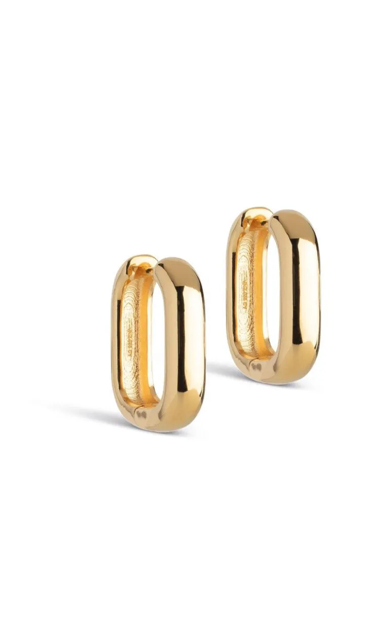 ENAMEL -Copenhagen Øreringe - Hoops Square - Gold Colour
