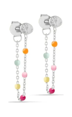 ENAMEL Copenhagen Øreringe - Lola - Rainbow Silver Colour