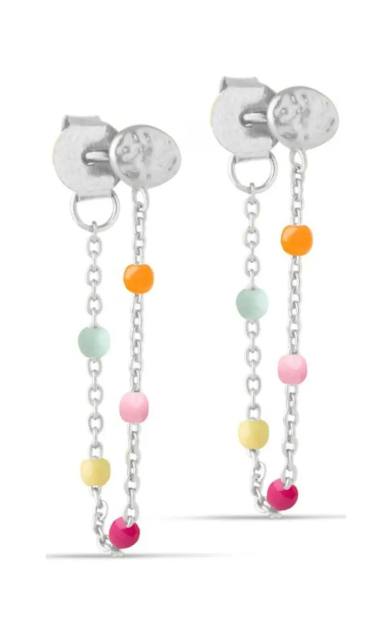 ENAMEL Copenhagen Øreringe - Lola - Rainbow Silver Colour