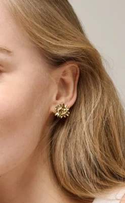ENAMEL Copenhagen Øreringe - Studs Large Sunshine - Gold Colour