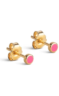 Enamel Copenhagen Øreringe - Stud Enamel Dot - Pink
