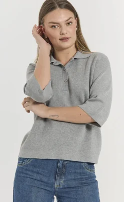 Freequent Bluse - Ani - Medium Grey Melange