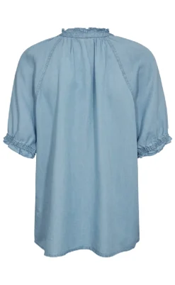 Freequent Bluse - Carly - Light Blue Denim