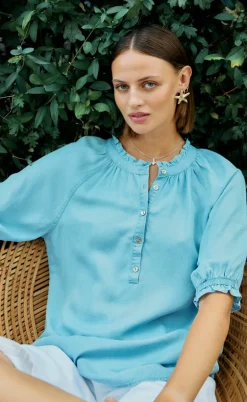 Freequent Bluse - Carly - Light Blue Denim
