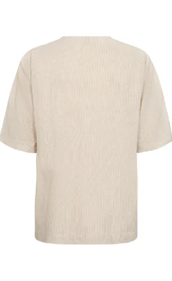 Freequent Bluse - Lava - Simply Taupe w. Off-white