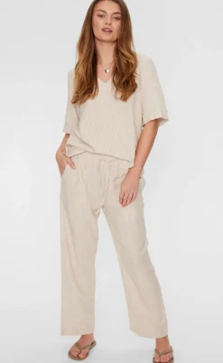 Freequent Bluse - Lava - Simply Taupe w. Off-white
