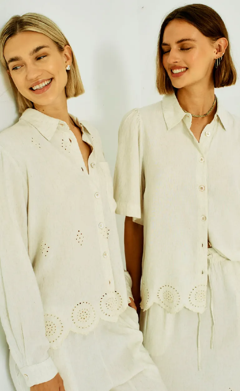 Freequent Bluse - Linus - Moonbeam Melange
