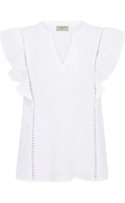 Freequent Bluse - Uline - Brilliant White