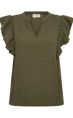 Freequent Bluse - Uline - Deep Lichen Green