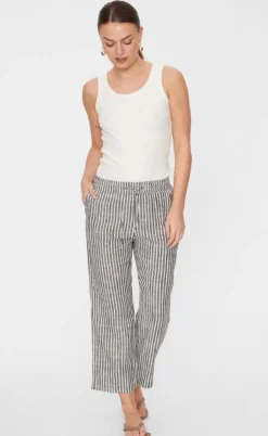 Freequent Bukser - Lava  - Black W. Off White