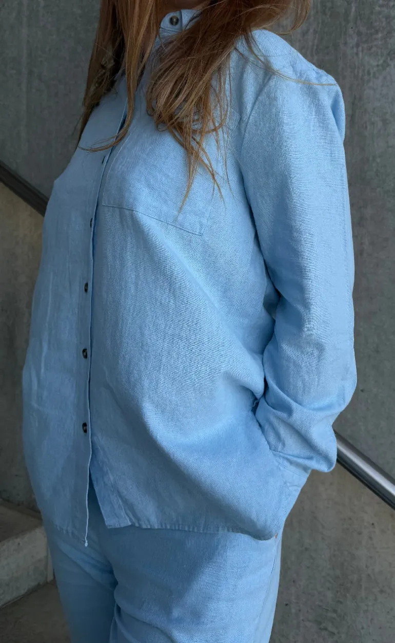 Freequent Bukser - Lava - Chambray Blue