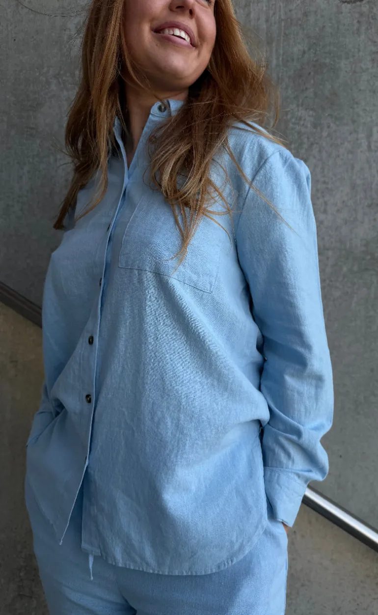 Freequent Bukser - Lava - Chambray Blue