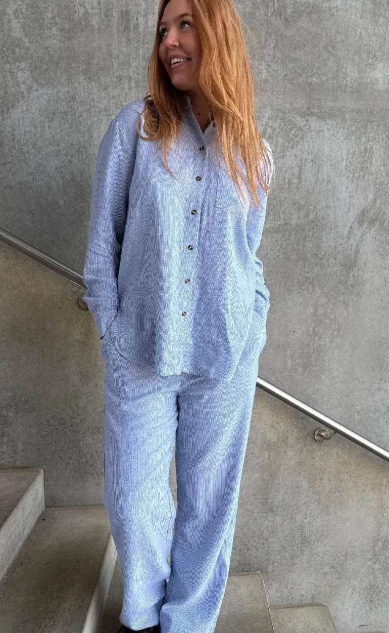 Freequent Bukser - Lava - Off White w. Nebulas Blue