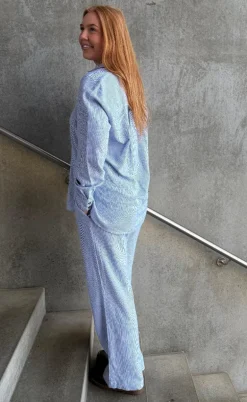 Freequent Bukser - Lava - Off White w. Nebulas Blue