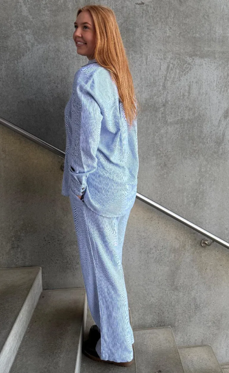 Freequent Bukser - Lava - Off White w. Nebulas Blue
