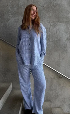 Freequent Bukser - Lava - Off White w. Nebulas Blue