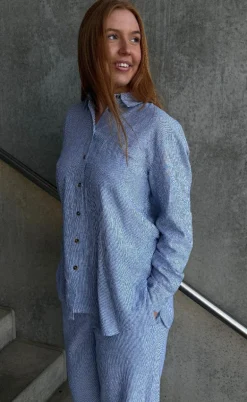 Freequent Bukser - Lava - Off White w. Nebulas Blue
