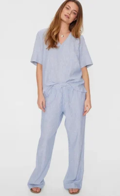 Freequent Bukser - Lava - Off White w. Nebulas Blue