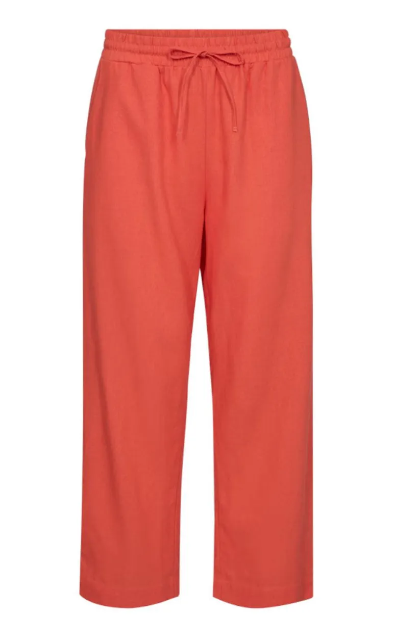 Freequent Bukser - Lava Ankle - Hot Coral