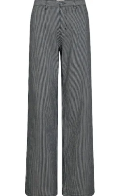 Freequent Bukser - Melly - Off-white w. Navy Blazer