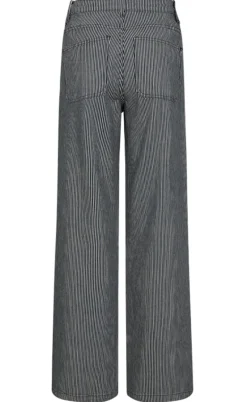 Freequent Bukser - Melly - Off-white w. Navy Blazer