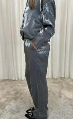 Freequent Bukser - Naron - Gray Pinstripe