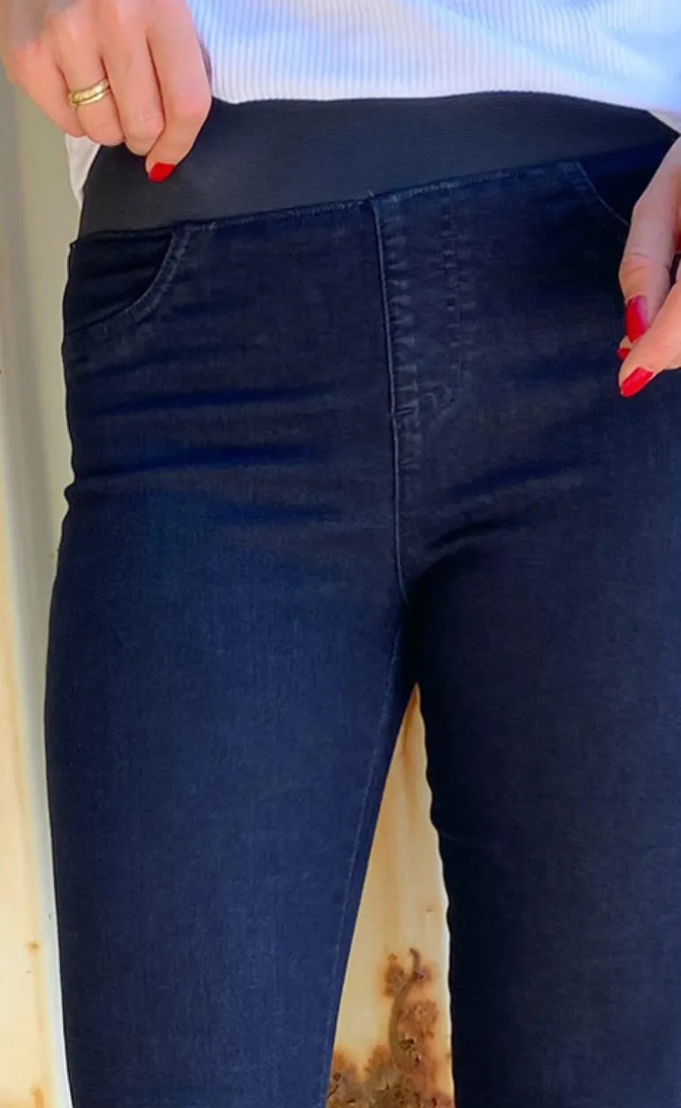Freequent Bukser - Shantal Ankle Raw - Dark Blue Denim