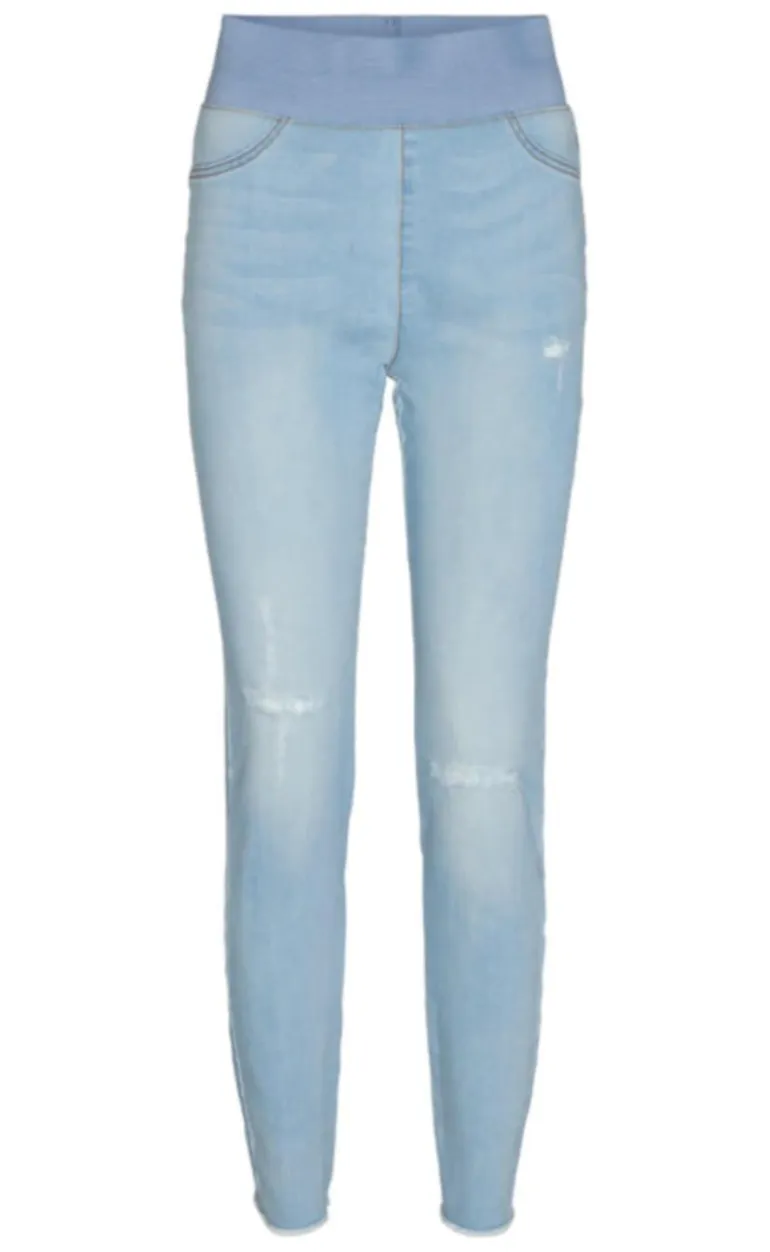 Freequent Bukser - Shantal Ankle Broken - Bleached Blue Denim