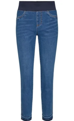 Freequent Bukser - Shantal Ankle Raw - Medium Blue Denim