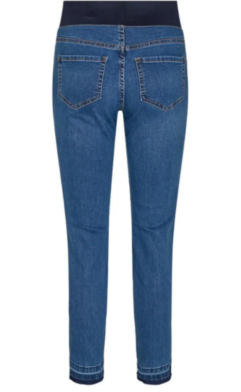 Freequent Bukser - Shantal Ankle Raw - Medium Blue Denim