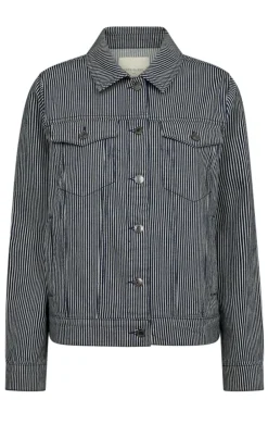 Freequent Jakke - Melly - Off-white w. Navy Blazer