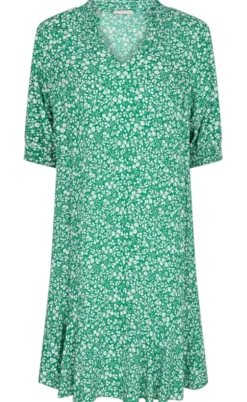 Freequent Kjole - Adney - Pepper Green W. Off White