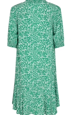 Freequent Kjole - Adney  - Pepper Green W. Off White