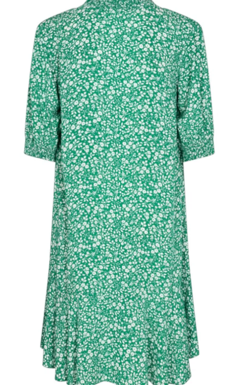 Freequent Kjole - Adney - Pepper Green W. Off White