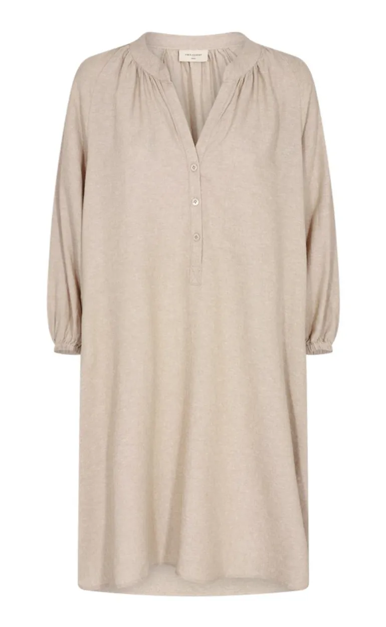 Freequent Kjole - Lava Kaftan - Sand Melange