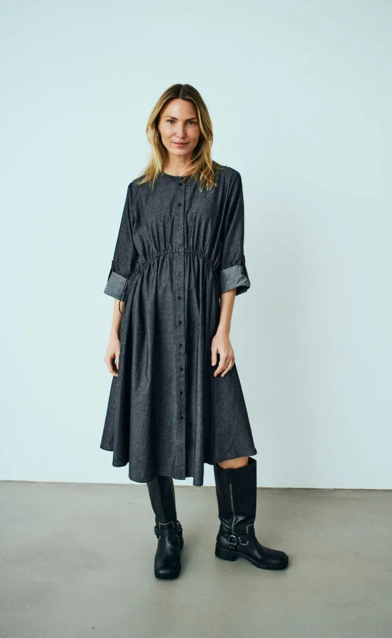 Freequent Kjole - Malay - Black Denim