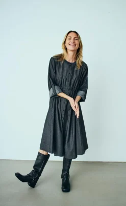 Freequent Kjole - Malay - Black Denim